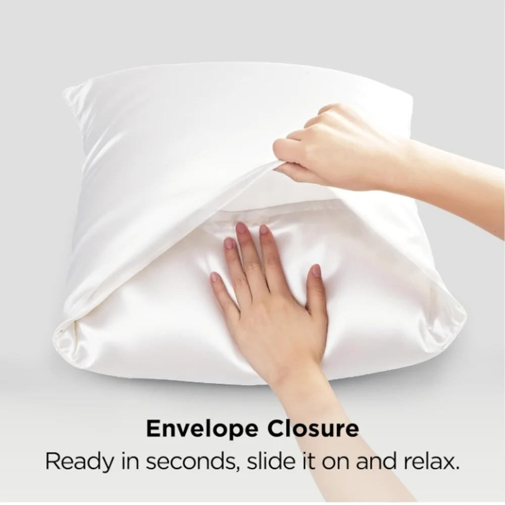 Luxurious White Satin Pillowcase Set Of 2